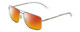 Profile View of Smith Optics Outcome Designer Polarized Sunglasses with Custom Cut Red Mirror Lenses in Silver Unisex Aviator Full Rim Metal 59 mm