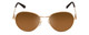 Front View of Smith Prep Unisex Round Designer Sunglasses in Matte Gold/Polarized Brown 53 mm
