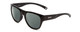 Profile View of Smith Optics Rockaway Designer Polarized Reading Sunglasses with Custom Cut Powered Smoke Grey Lenses in Gloss Black Ladies Cateye Full Rim Acetate 52 mm