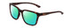Profile View of Smith Optics Shoutout Designer Polarized Reading Sunglasses with Custom Cut Powered Green Mirror Lenses in Matte Tortoise Havana Brown Gold Unisex Retro Full Rim Acetate 57 mm