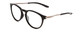 Profile View of Smith Optics Wander Designer Blue Light Blocking Eyeglasses in Gloss Black Unisex Round Full Rim Acetate 55 mm