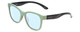 Profile View of Smith Optics Caper Designer Progressive Lens Blue Light Blocking Eyeglasses in Saltwater Green Blue Ladies Cateye Full Rim Acetate 53 mm
