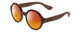 Profile View of Havaianas FLORIPA/M Designer Polarized Sunglasses with Custom Cut Red Mirror Lenses in Crystal Brown Unisex Round Full Rim Acetate 51 mm