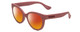 Profile View of Havaianas NORONHA/S Designer Polarized Sunglasses with Custom Cut Red Mirror Lenses in Matte Lavender Purple Ladies Cateye Full Rim Acetate 47 mm