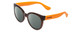 Profile View of Havaianas NORONHA/M Designer Polarized Sunglasses with Custom Cut Smoke Grey Lenses in Crystal Brown Ochre Orange Ladies Cateye Full Rim Acetate 52 mm