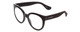 Profile View of Havaianas NORONHA/M Designer Blue Light Blocking Eyeglasses in Gloss Black Ladies Cateye Full Rim Acetate 52 mm