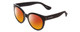 Profile View of Havaianas NORONHA/M Designer Polarized Sunglasses with Custom Cut Red Mirror Lenses in Gloss Black Ladies Cateye Full Rim Acetate 52 mm