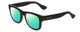 Profile View of Havaianas PARATY/M Designer Polarized Reading Sunglasses with Custom Cut Powered Green Mirror Lenses in Matte Black Unisex Classic Full Rim Acetate 50 mm