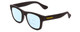 Profile View of Havaianas PARATY/M Designer Progressive Lens Blue Light Blocking Eyeglasses in Matte Black Unisex Classic Full Rim Acetate 50 mm with Progressive Blue Light Lens Functionality illustration laid over the lens
