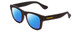 Profile View of Havaianas PARATY/M Designer Polarized Sunglasses with Custom Cut Blue Mirror Lenses in Matte Black Unisex Classic Full Rim Acetate 50 mm