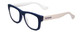 Profile View of Havaianas PARATY/M Designer Reading Eye Glasses in Blue White Unisex Classic Full Rim Acetate 50 mm