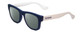 Profile View of Havaianas PARATY/M Designer Polarized Reading Sunglasses with Custom Cut Powered Smoke Grey Lenses in Blue White Unisex Classic Full Rim Acetate 50 mm
