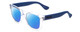 Profile View of Havaianas PARATY/L Designer Polarized Sunglasses with Custom Cut Blue Mirror Lenses in Crystal Clear Blue Unisex Classic Full Rim Acetate 52 mm