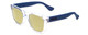 Profile View of Havaianas PARATY/L Designer Polarized Reading Sunglasses with Custom Cut Powered Sun Flower Yellow Lenses in Crystal Clear Blue Unisex Classic Full Rim Acetate 52 mm