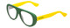 Profile View of Havaianas RIO/M Designer Blue Light Blocking Eyeglasses in Matte Green Yellow Unisex Retro Full Rim Acetate 54 mm