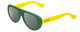 Profile View of Havaianas RIO/M Designer Polarized Sunglasses with Custom Cut Smoke Grey Lenses in Matte Green Yellow Unisex Retro Full Rim Acetate 54 mm