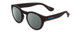 Profile View of Havaianas TRANCOSO/M Designer Polarized Sunglasses with Custom Cut Smoke Grey Lenses in Matte Black Unisex Round Full Rim Acetate 49 mm