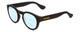 Profile View of Havaianas TRANCOSO/M Designer Progressive Lens Blue Light Blocking Eyeglasses in Matte Black Unisex Round Full Rim Acetate 49 mm with Progressive Blue Light Lens Functionality illustration laid over the lens
