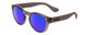 Profile View of Havaianas TRANCOSO/M Round Sunglasses in Slate Grey/Blue Multi-Layer Mirror 49mm