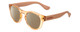 Profile View of Havaianas TRANCOSO/M Designer Polarized Reading Sunglasses with Custom Cut Powered Amber Brown Lenses in Salmon Crystal Peach Unisex Round Full Rim Acetate 49 mm