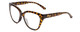Profile View of Smith Optics Era Designer Reading Eye Glasses with Custom Cut Powered Lenses in Vintage Tortoise Havana Gold Ladies Cateye Full Rim Acetate 55 mm