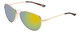 Profile View of Smith Langley Aviator Sunglasses in Gold & ChromaPop Polarized Green Mirror 60mm