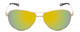 Front View of Smith Langley Aviator Sunglasses in Gold & ChromaPop Polarized Green Mirror 60mm