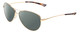 Profile View of Smith Optics Langley Designer Polarized Sunglasses with Custom Cut Smoke Grey Lenses in Gold Unisex Aviator Full Rim Metal 60 mm