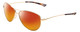 Profile View of Smith Optics Langley Designer Polarized Sunglasses with Custom Cut Red Mirror Lenses in Gold Unisex Aviator Full Rim Metal 60 mm