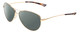 Profile View of Smith Optics Langley Designer Polarized Reading Sunglasses with Custom Cut Powered Smoke Grey Lenses in Gold Unisex Aviator Full Rim Metal 60 mm