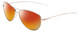 Profile View of Smith Optics Langley Designer Polarized Sunglasses with Custom Cut Red Mirror Lenses in Silver Unisex Aviator Full Rim Metal 60 mm