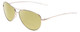 Profile View of Smith Optics Langley Designer Polarized Reading Sunglasses with Custom Cut Powered Sun Flower Yellow Lenses in Silver Unisex Aviator Full Rim Metal 60 mm