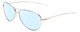 Profile View of Smith Optics Langley Designer Blue Light Blocking Eyeglasses in Silver Unisex Aviator Full Rim Metal 60 mm