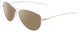 Profile View of Smith Optics Langley Designer Polarized Sunglasses with Custom Cut Amber Brown Lenses in Silver Unisex Aviator Full Rim Metal 60 mm