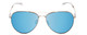 Front View of Smith Layback Aviator Sunglasses in Silver/ChromaPop Polarized Blue Mirror 60 mm