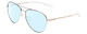 Profile View of Smith Optics Layback Designer Progressive Lens Blue Light Blocking Eyeglasses in Silver Unisex Aviator Full Rim Metal 60 mm