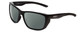 Profile View of Smith Optics Longfin Designer Polarized Sunglasses with Custom Cut Smoke Grey Lenses in Gloss Black Unisex Wrap Full Rim Acetate 59 mm