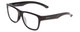 Profile View of Smith Optics Lowdown Slim 2 Designer Progressive Lens Blue Light Blocking Eyeglasses in Gloss Black Jade Green Unisex Classic Full Rim Acetate 53 mm with Progressive Blue Light Lens Functionality illustration laid on top of the lens