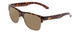 Profile View of Smith Optics Lowdown Split Designer Polarized Sunglasses with Custom Cut Amber Brown Lenses in Tortoise Havana Brown Gold Unisex Classic Semi-Rimless Acetate 56 mm