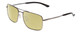 Profile View of Smith Optics Outcome Designer Polarized Reading Sunglasses with Custom Cut Powered Sun Flower Yellow Lenses in Gun Metal Silver Black Unisex Aviator Full Rim Metal 59 mm