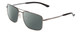 Profile View of Smith Optics Outcome Designer Polarized Reading Sunglasses with Custom Cut Powered Smoke Grey Lenses in Gun Metal Silver Black Unisex Aviator Full Rim Metal 59 mm