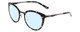 Profile View of Smith Optics Somerset Designer Progressive Lens Blue Light Blocking Eyeglasses in Black Marble Tortoise Ladies Cateye Full Rim Stainless Steel 53 mm