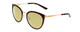 Profile View of Smith Optics Somerset Designer Polarized Reading Sunglasses with Custom Cut Powered Sun Flower Yellow Lenses in Tortoise Havana Gold Ladies Cateye Full Rim Stainless Steel 53 mm