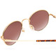 Close Up View of Smith Prep Unisex Round Designer Sunglasses Gold/Polarized Brown Gradient 53 mm