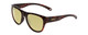 Profile View of Smith Optics Rockaway Designer Polarized Reading Sunglasses with Custom Cut Powered Sun Flower Yellow Lenses in Tortoise Havana Brown Gold Ladies Cateye Full Rim Acetate 52 mm