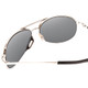 Close Up View of Smith Serpico Slim 2 Unisex Aviator Sunglasses Silver Black/Polarized Gray 60 mm