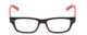 Front View of SOHO 1010 Women Rectangle Full Rim Designer Reading Glasses Gloss Black Red 50mm