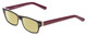 Profile View of SOHO 1010 Designer Polarized Reading Sunglasses with Custom Cut Powered Sun Flower Yellow Lenses in Gloss Black Crystal Clear Layered/Plum Purple Ladies Rectangle Full Rim Acetate 50 mm