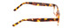 Side View of SOHO 102 Designer Blue Light Blocking Eyeglasses in Amber Brown Tortoise Beige Crystal 2 Tone Ladies Rectangle Full Rim Acetate 50 mm