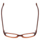 Top View of SOHO 62 Designer Reading Eye Glasses with Custom Cut Powered Lenses in Chocalte Brown Caramel Layered Ladies Oval Full Rim Acetate 49 mm